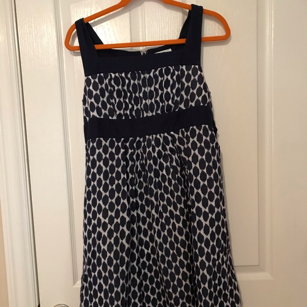 Women’s navy and white sleeveless dress